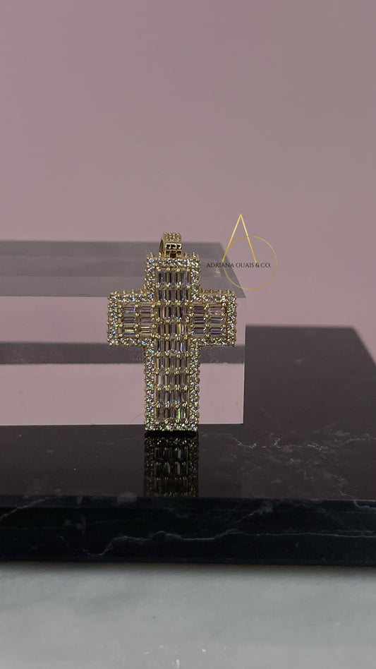 Beautiful Baguette Cross Pendant